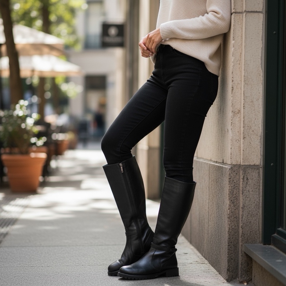 John Richmond Black Leather Moto Boots Shoes size 41